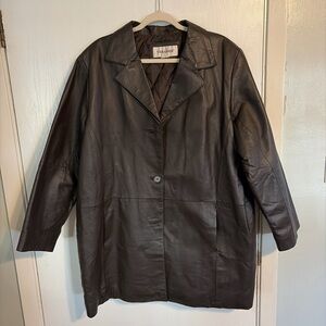 Brown Leather Blazer